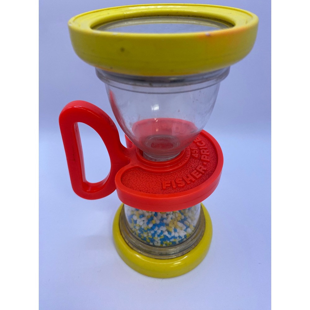 Fisher Price Vintage Shake n Roll Baby Rattle Hourglass Toy 1970's - Picture 3 of 13